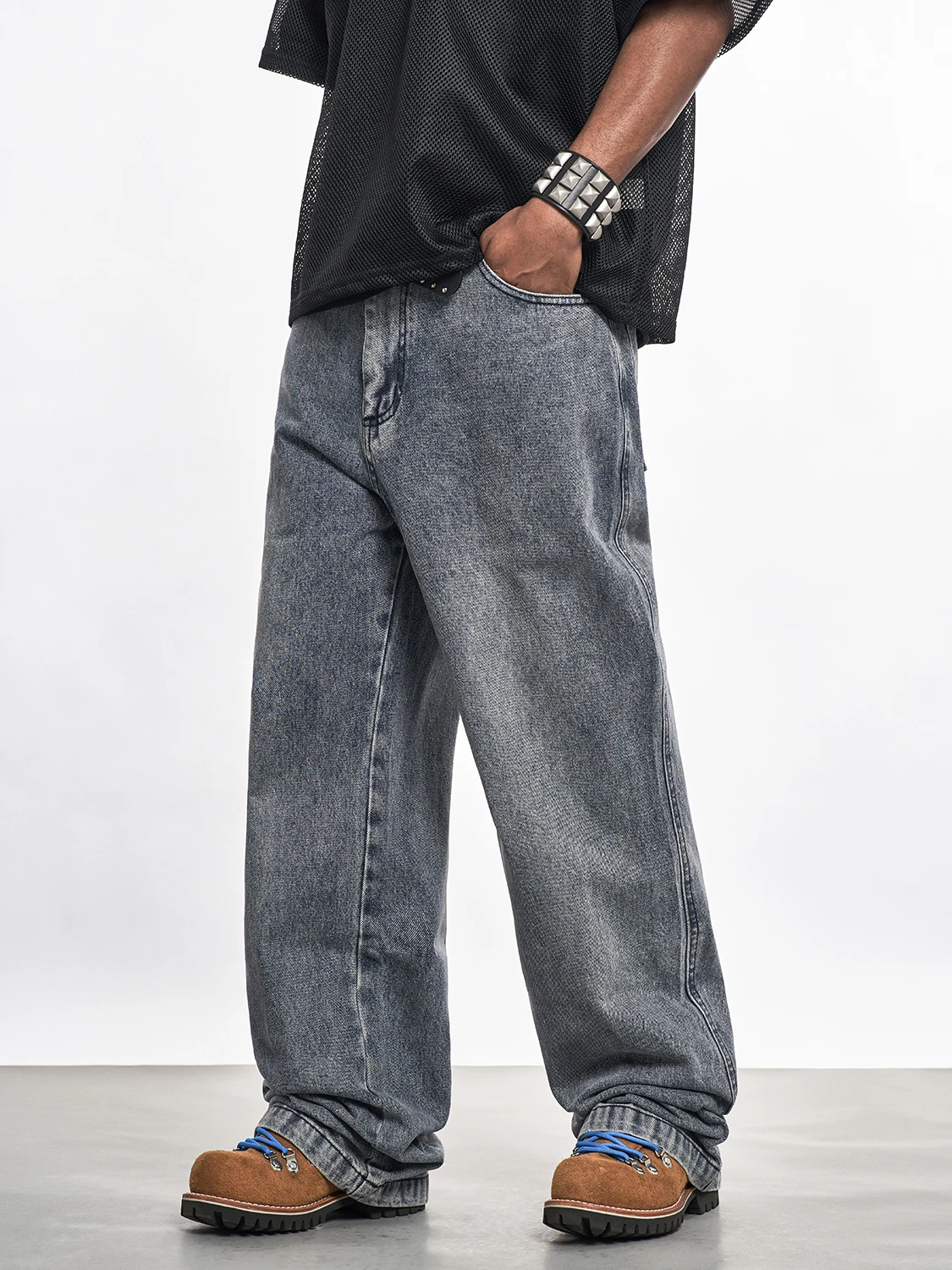 

MT99 Vintage Waed Distred Straight Leg Jeans Classic Versatile Not Repeating Sle Casual Comfortable Breathable Cotton