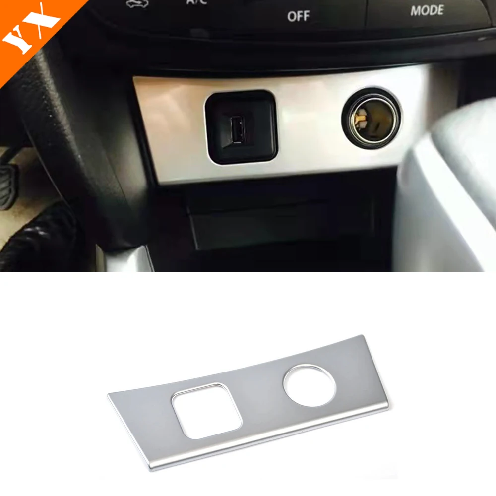 

Chrome Silver Trim For Suzuki Vitara 2016-2018 Car Accessories Car Center Console USB Charging Port Cigarette Lighter Cover