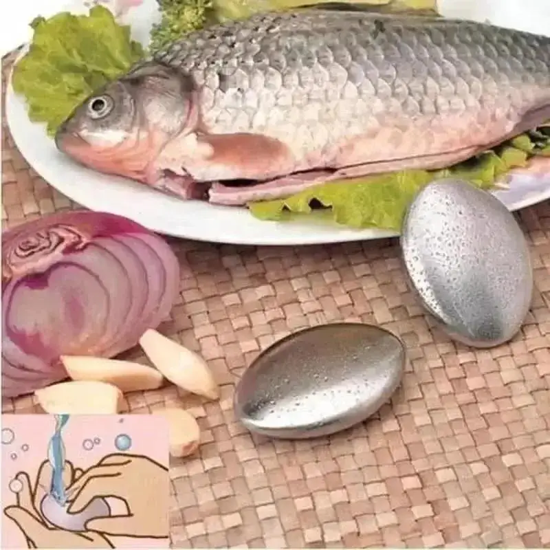 New Soap Stainless Steel Soap Hand Odor Remover Bar Soap Garlic Fish Onion Smells Magic Eliminating Odor Kitchen Bar Gadget
