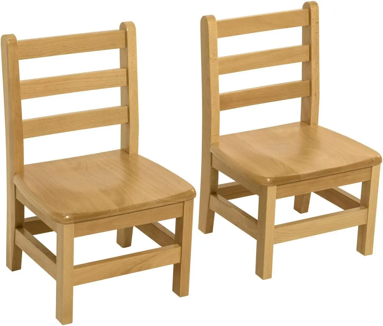 Kids Wooden Chair Set, Fully Assembled Youth Ladderback Wood Chairs For Children, 12