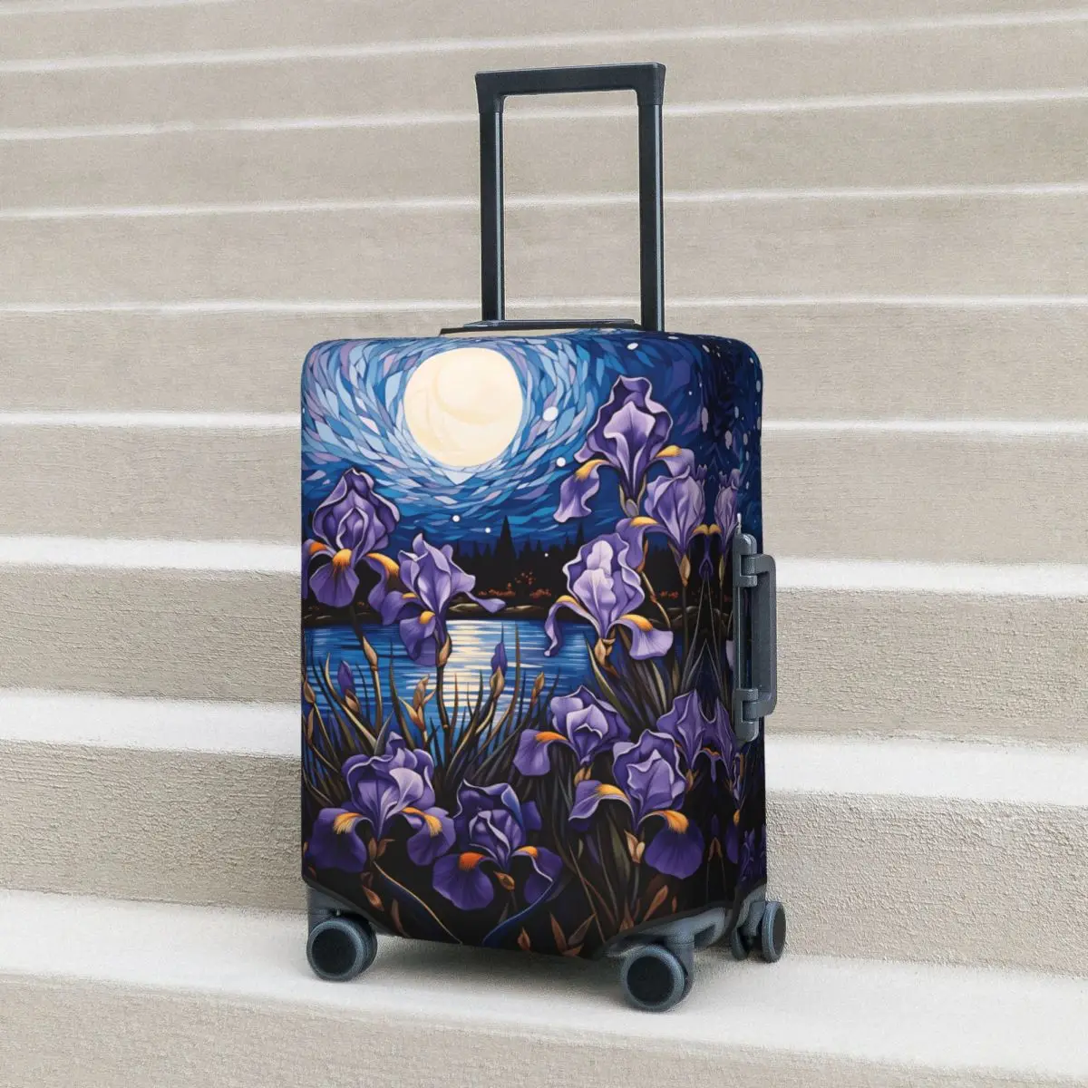 

Чехол для чемодана Van Gogh Irises & Starry Night Fusion, эластичный защитный чехол для багажа, для путешествий и авиаперелетов