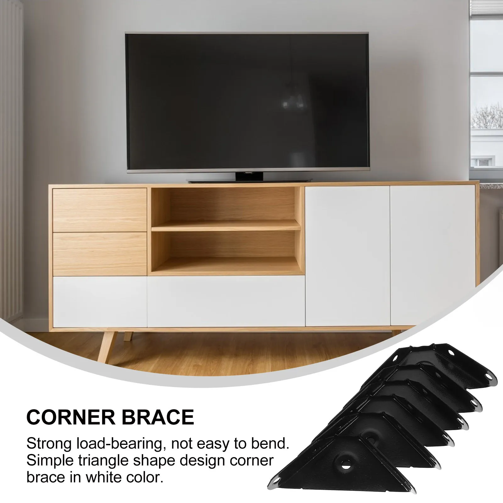 

12 шт. прочных металлических угловых кронштейнов для мебели, столов, кроватей, полок, деревянных каркасов, устойчивых к ржавчине, с высокой несущей способностью