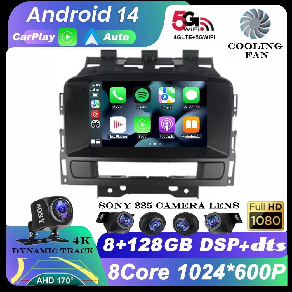 Android 14 Car Radio For Buick Excelle GT XT Opel Astra J 2011 2012 2013 2014 Wireless Carplay Auto Multimedia Stereo Player DSP