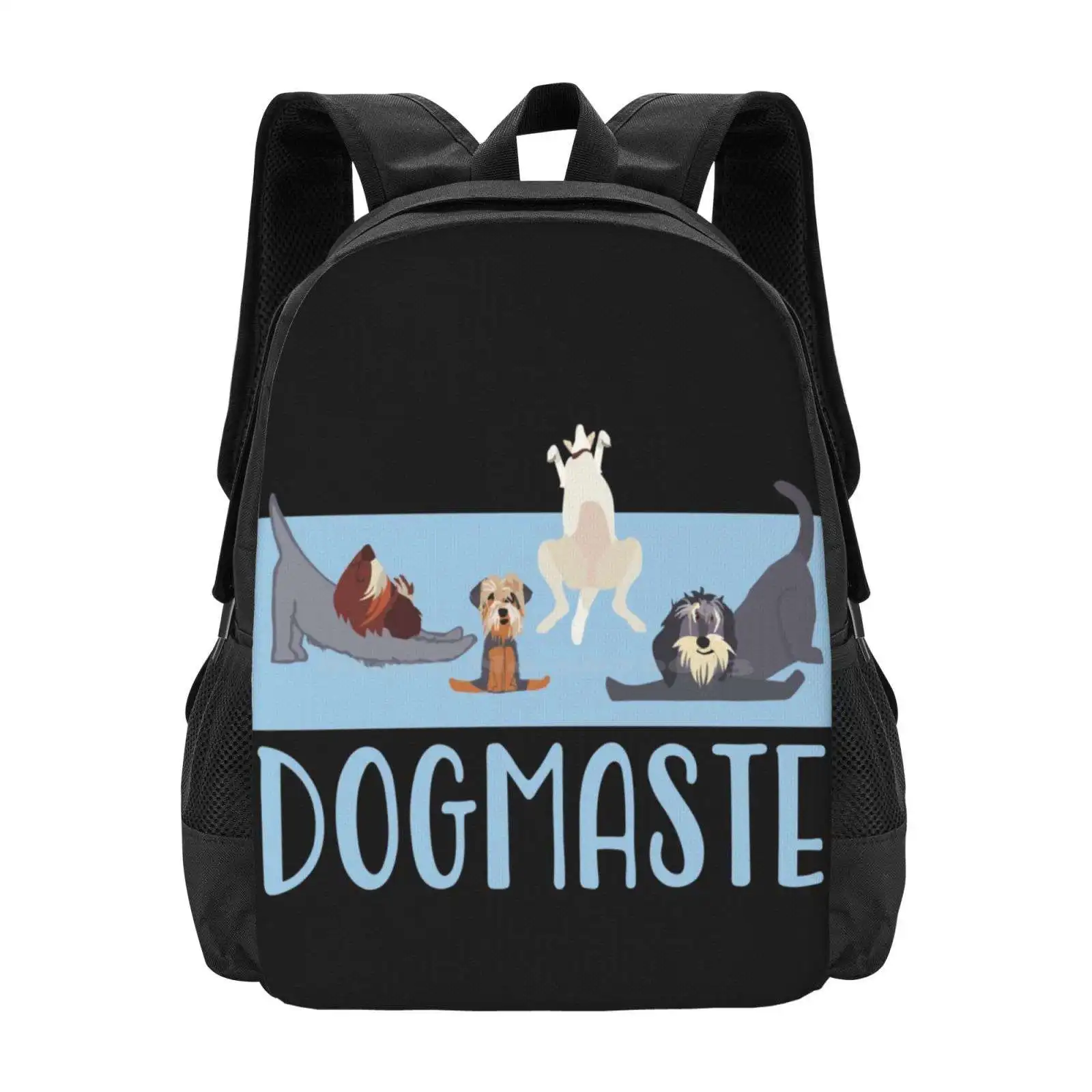 Namaste Crew Ii School Bags Travel Laptop Backpack Boesarts Doga Yoga Dogs Cartoon Whimsical Namaste Dogmaste