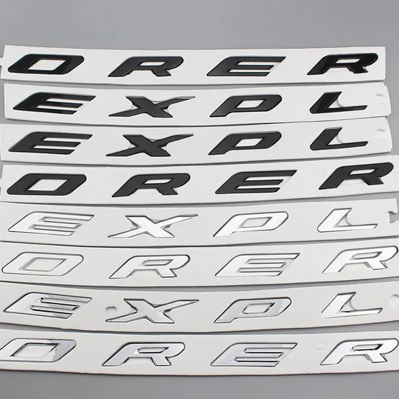 Chrome Black 3D ABS EXPLORER Letters Car Front Hood Bonnet Emblem Badge Sticker Car Styling Accessories