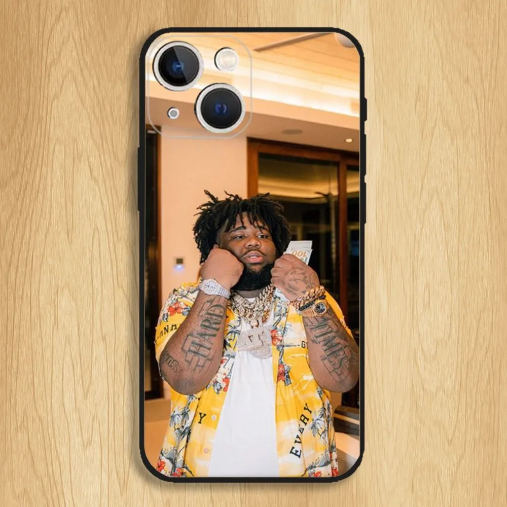 Rod Wave American Rapper Phone Case For iPhone15,14,13,12,11,Pro,Max,Plus,Mini,X,XS,XR,8,7,6,S,Plus,SE Soft Black Case