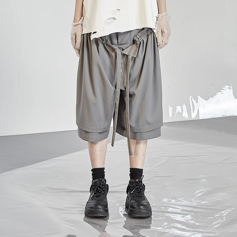 

ay Loose Casual Thin Five-Point Pants Men's Women's Summer ort orts Fake Two-Piece Lightweight Breathable Faionable