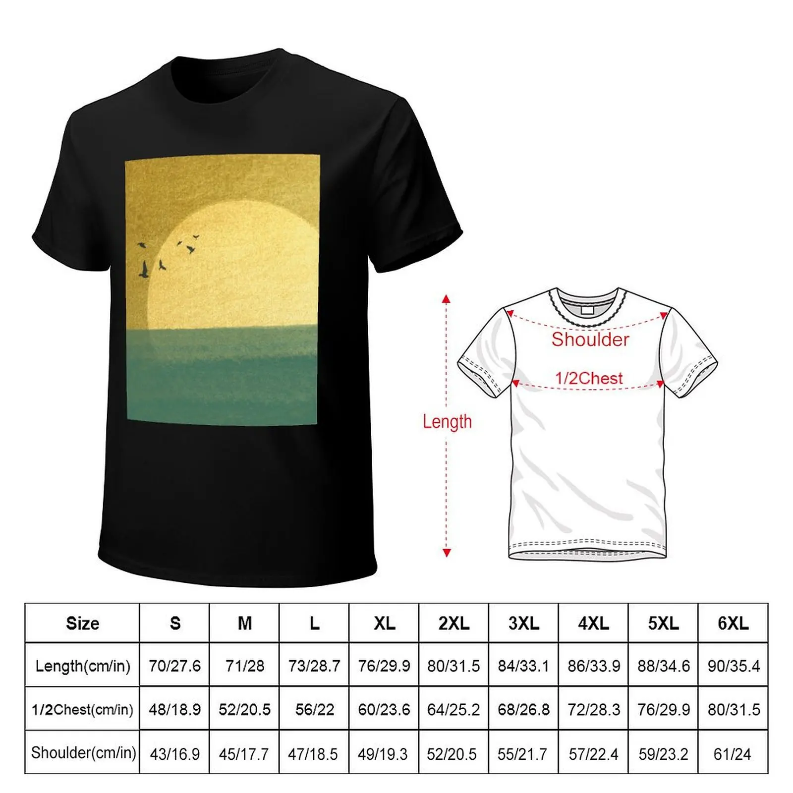Eternity is the sea mixed with the sun (Rimbaud) T-Shirt Work Short Sleeve Cotton Top