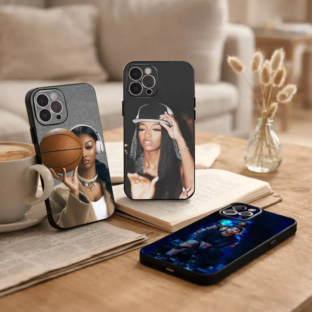 

A-Angel R-Reese Phone Case For iPhone17,16,15,14,13,12Plus,Pro Max,XS,5G Soft Silicone Black Cover