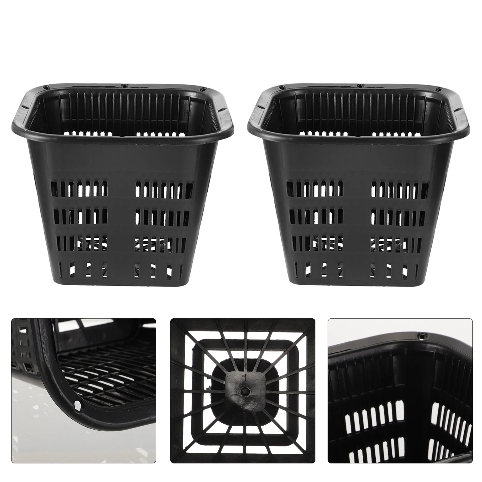 12 Pcs Hydroponic Basin Plant Grow Basket Container Garden Mesh Net Pot Plastic Root Fixing Holder Baskets Hydroponics