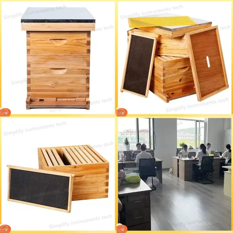 Self-Flow Beehive 2-Layer Langstroth Beekeeping Equipment Pine Wood Bee Hive Beekeeping Supplies Honey Production Tool