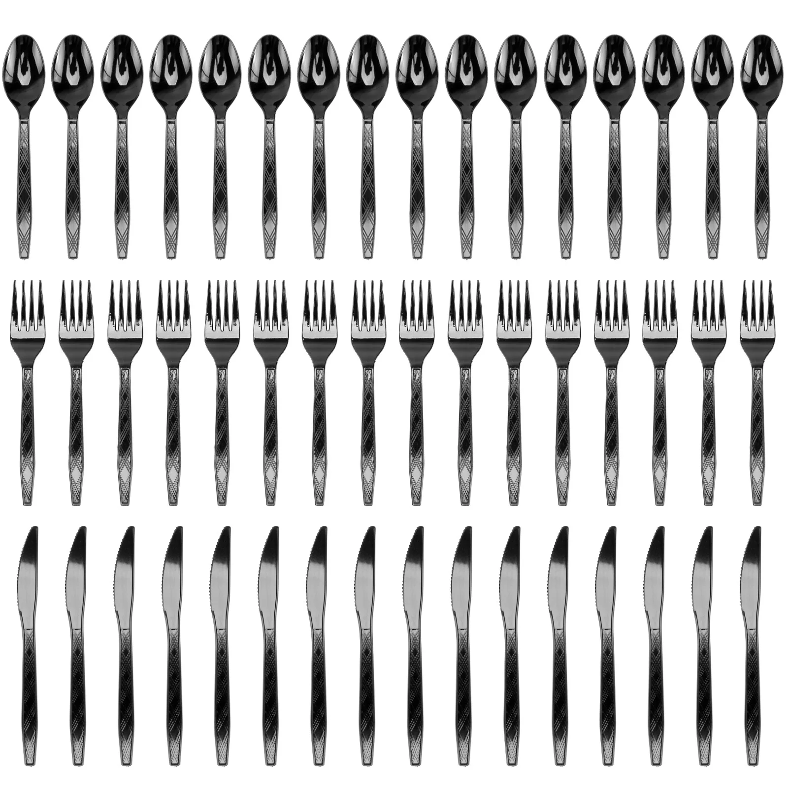 

48Pcs Plastic Disposable Cutlery Set Fork Spoon Knife Mini Flatware Party Tableware Kit for Picnic Graduation Dinnerware