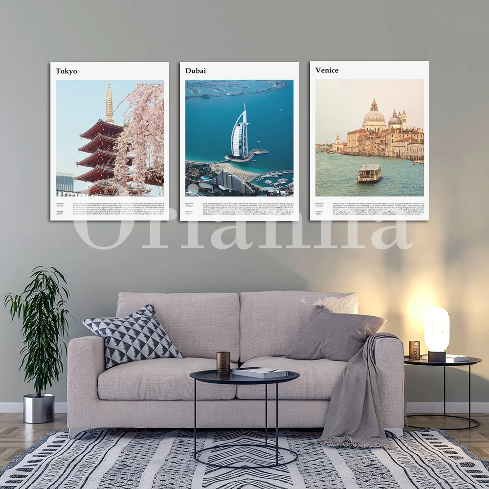 Amsterdam Tokyo Venice Santorini Amalfi Chicago Berlin Lisbon Dubai Los Angeles Photography City Architecture Trave Poster Print