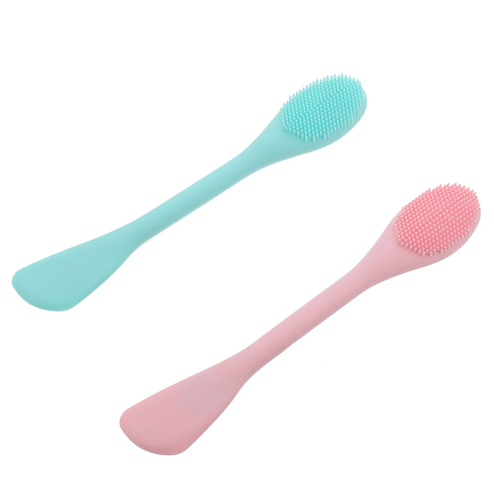 

2Pcs Double-Head Facial Cleansing Brush Silicone Face Wash Cleaner Exfoliation Massage Skin Care Tool Deep Pore Cleanser