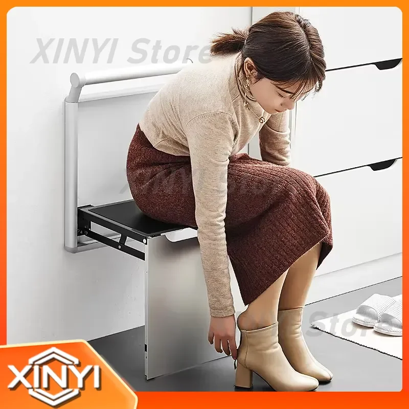 Folding Shower Stool for Elderly for Pregnant Women for Bath Seat for Wall Mounted Space Saving Foldable Non-Slip Entryway