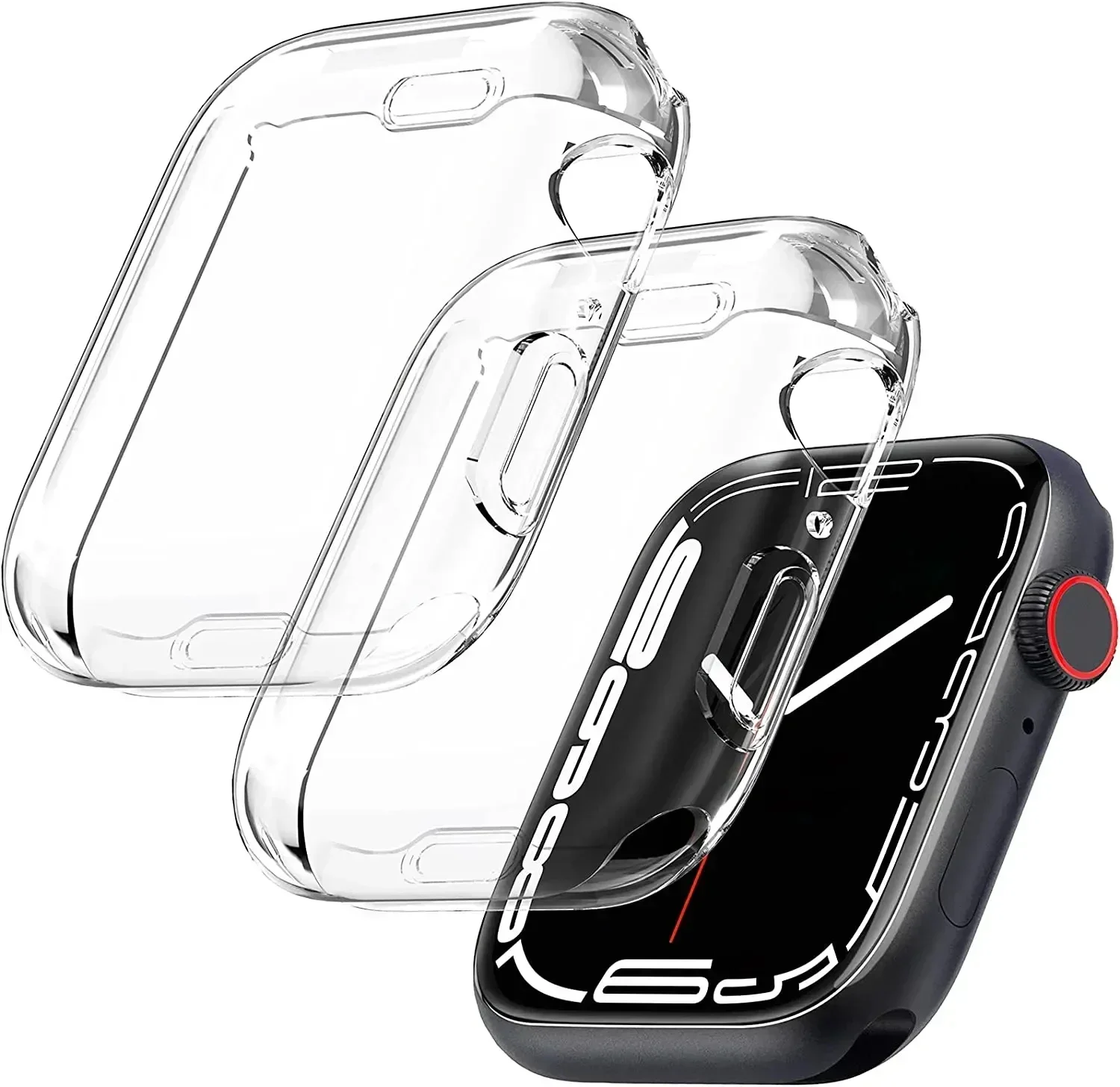 Displays chutz folie für Apple Uhrengehäuse 45mm 41mm 44mm 40mm 42 38mm Voll-TPU-Stoßstangen abdeckung Zubehör iwatch Serie 9 8 7 se 6 5 4