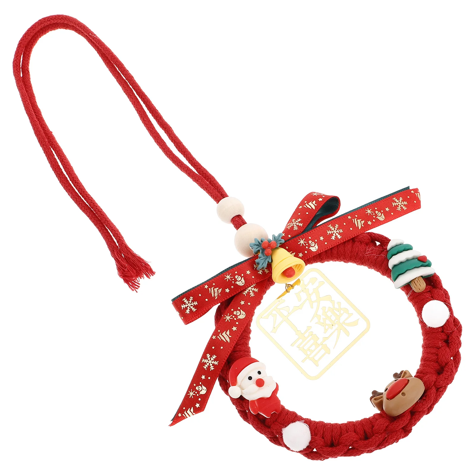 

Unique Handwoven Car Hanging Ornament Cartoon Design Auto Rearview Mirror Pendant Cute Car Accessories for Women Boho Style