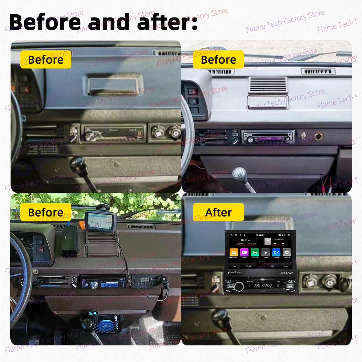 For VW Volkswagen Caravelle 3 Transporter Multivan T25 T3 Vanagon 1980-1992 Android 1Din Car Stereo CarPlay GPS Multimedia Radio