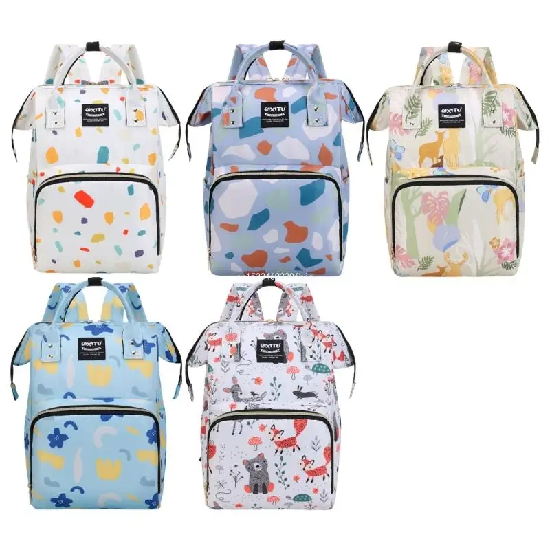 Oxford Cloth Mother Backpack with Insulated Pockets for Baby Milk Bottles