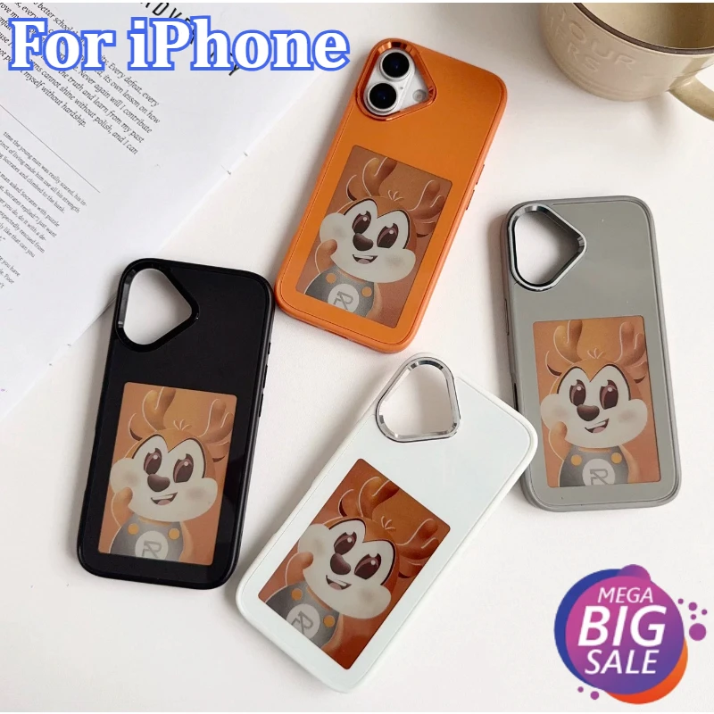 

DIY Ink Screen Phone Case for IPhone 17/17Pro/17Promax Ink Screen DIY Luxury Screen Display Customized Phone Case