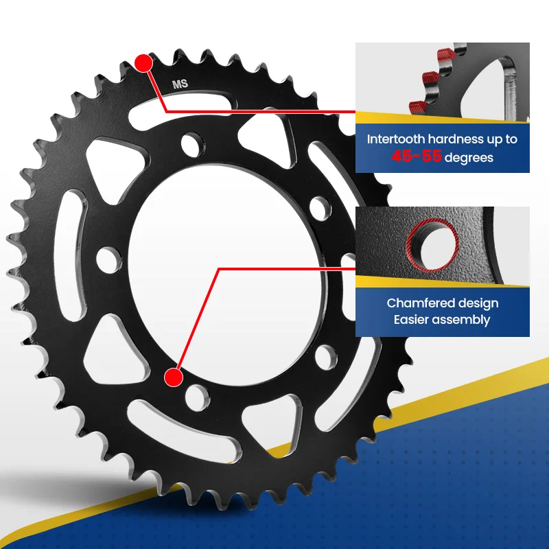 For BMW S1000 RR sport 2010 2019-2018 S1000 R 2013-2020 S1000 XR 2014-2024 44 / 45 T Teeth Tooth 520 Rear Sprocket Chain Wheel