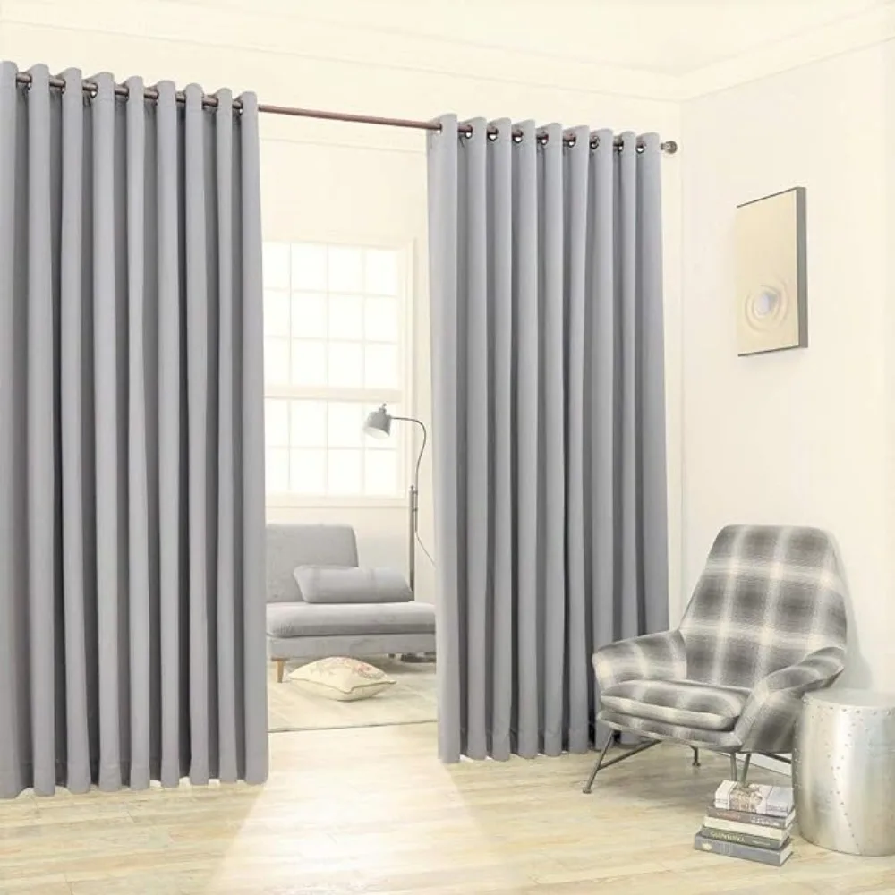 

Warm Home Design Oversized 2 Ceramic Wall-to-Wall Curtains, 108" x 120" each, with 2 matching straps