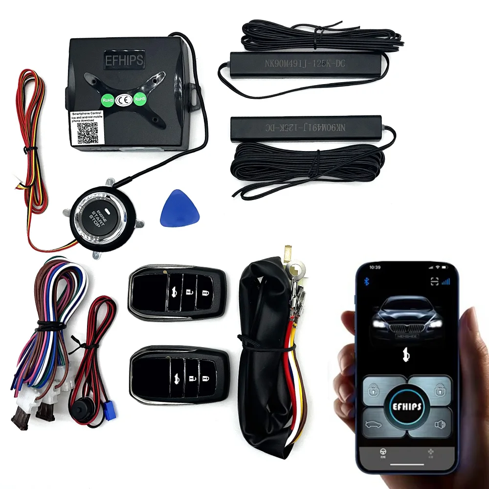 Car Alarm AutoStart Keyless Entry System Remote Start Kit ​For Car Push One Button Start Stop System Car Accessories