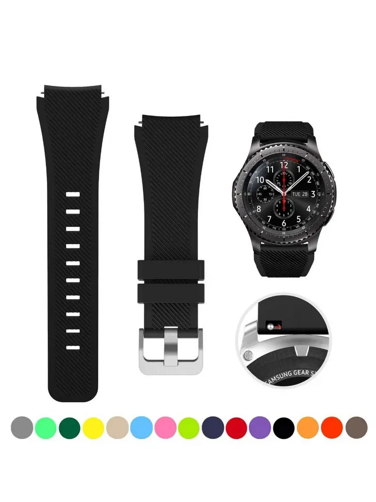 

22mm Silicone Strap for Samsung watch 3/45mm/46mm/Gear S3/Amazfit Gtr/3/47mm Smartwatch bracelet Huawei watchband gt 2/2e/3/pro