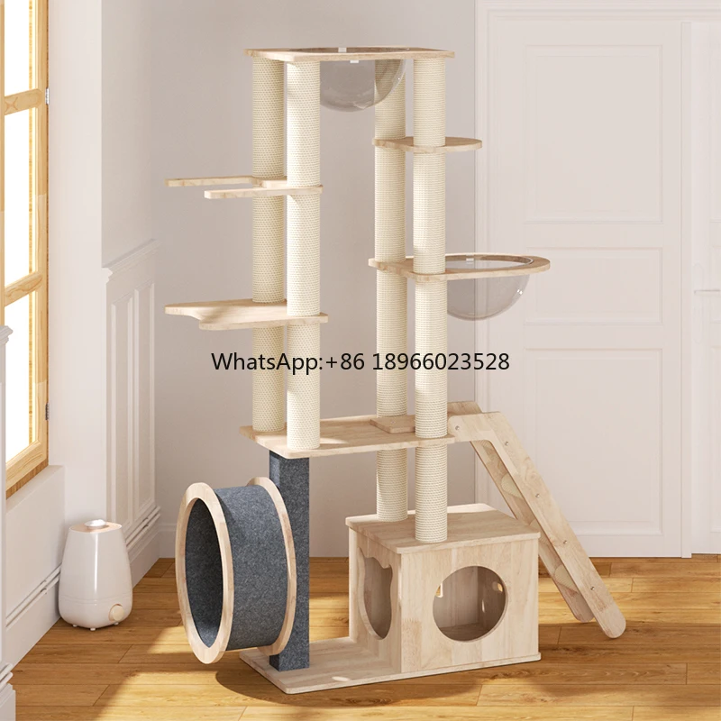 

Climbing Frame Vertical Scratching Post Natural Pure Wood Sisal Cat Scratcher Large Multifunctional Cat Tree