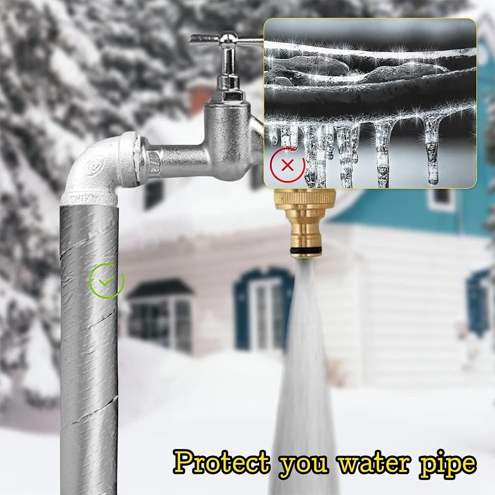 파이프 랩 절연 32.8Ft 야외 파이프 폼 절연 테이프 알루미늄 호일 검정색 화재 방지 강력한 테이프 방수