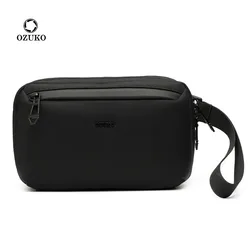 OZUKO-Sac à main de bonne qualité pour homme, trousse de toilette portable, sac de taille