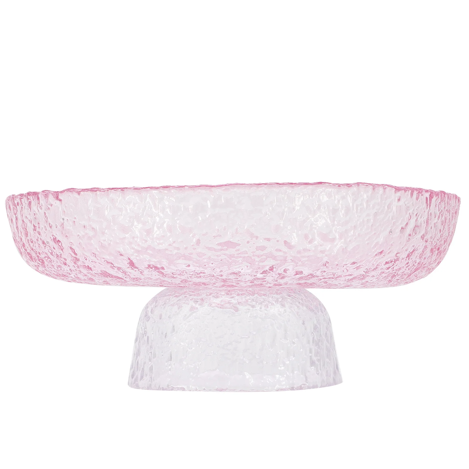 

Gradual Pink Footed Fruit Plate Glass Serving Tray Glass Dessert Plate Cake Display Tray Serving Trays for Entertaining