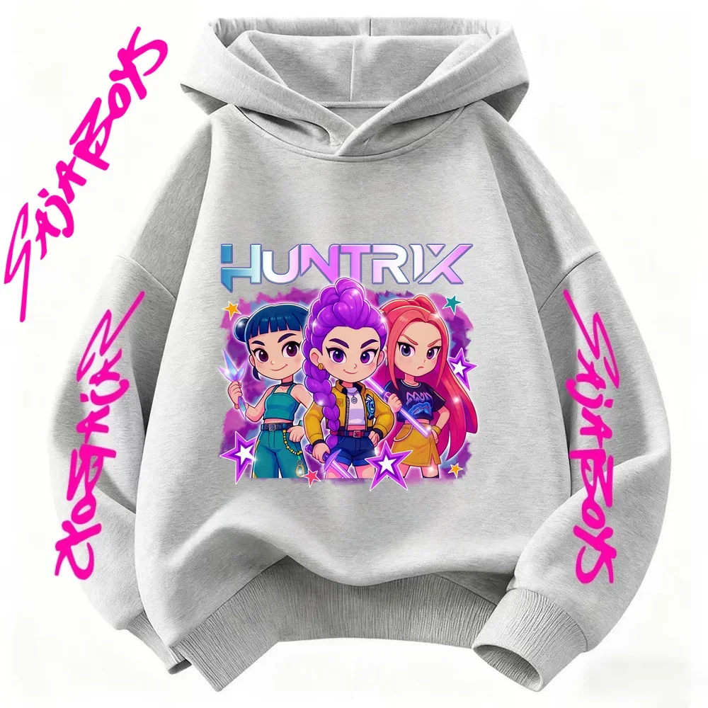 سويت شيرت KPop Demon Hunters للأطفال من 3 إلى 14 سنة Saja Boys 3D هوديي دافئ كاجوال #5