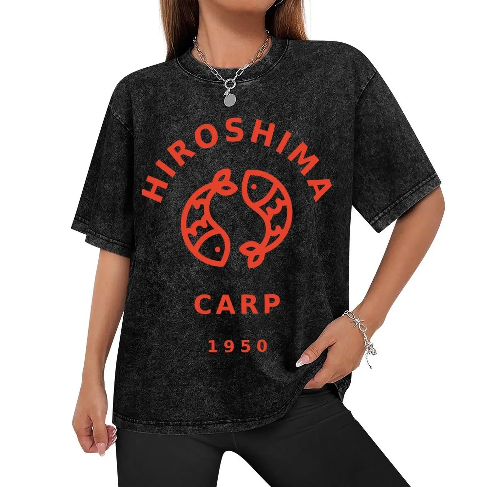 Hiroshima Carp Japanese baseball T-Shirt custom t shirt shirts graphic tees t shirt men 100℅ cotton