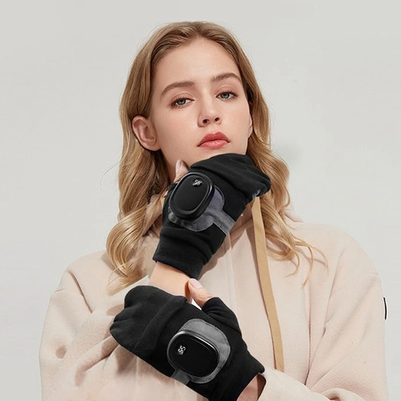 

Type-C Rechargeable Heated Motorcycle Gloves Breathable Fabric Magnetic Button 3 Heat Levels Washable Winter Ski Riding Gloves