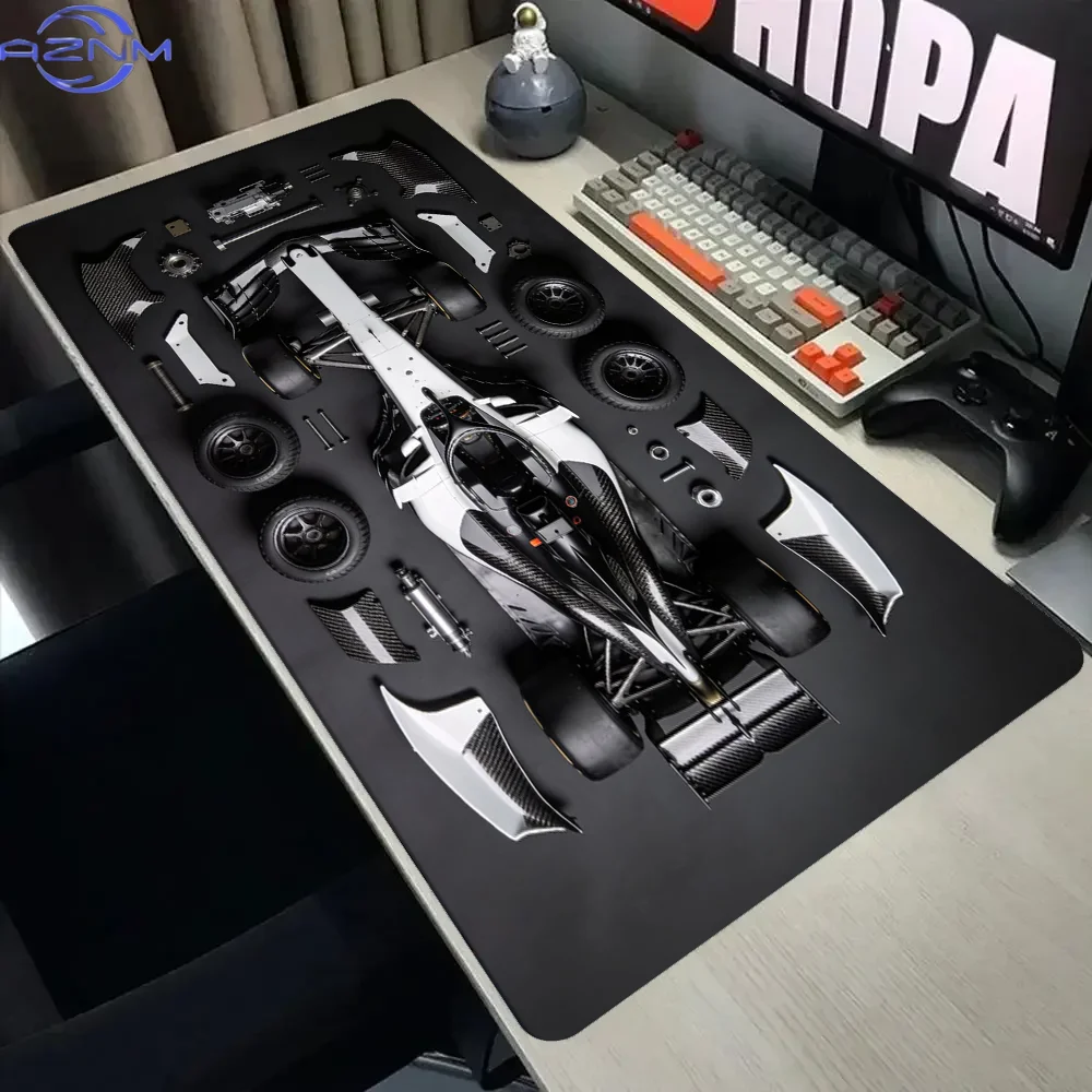 Formula Race Car Disassembly Blueprint MousePad Large Mouse Pad Stitched Edges XXL Keyboard Pad Computer PC Office Accessories