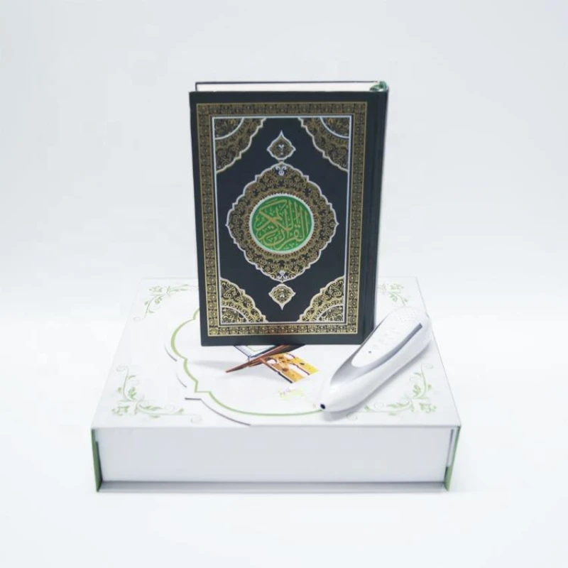 The Quran Reading Pen With Small Size Quran Book Wooden Box Packing Digital Quran Talking Pen