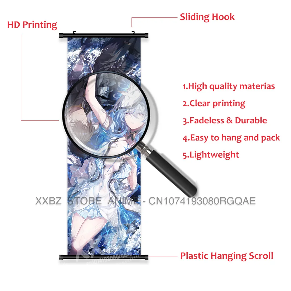 Mundo aberto 3d act jogo wuthering ondas decoração de casa pendurado pintura cartaz lona arte da parede impressão rolagem imagem sala estar