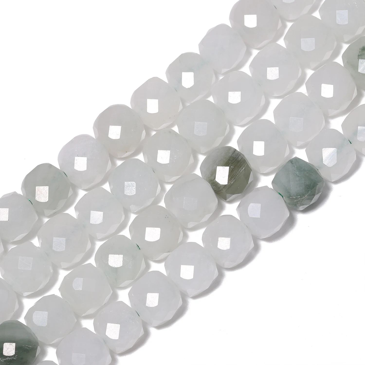 7mm AAA Faceted Cube Beads Natural Stone Emerald Jade Square Spacer Beads For Jewelry Making DIY Bracelets Accessories