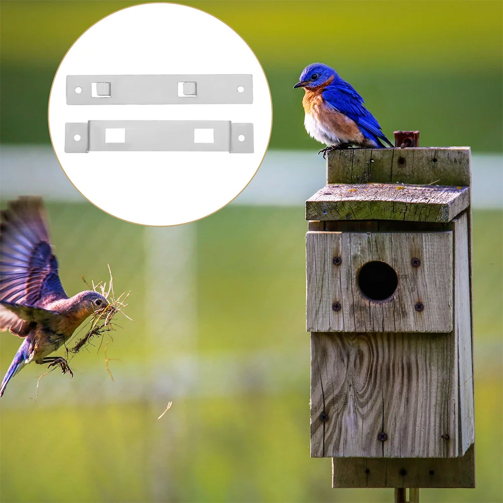 

4Sets Birdhouse Hanging Bracket Stainless Steel Durable Outdoor Mounting Hardware Birdhouse Wall Support and Bird Feeder Mount