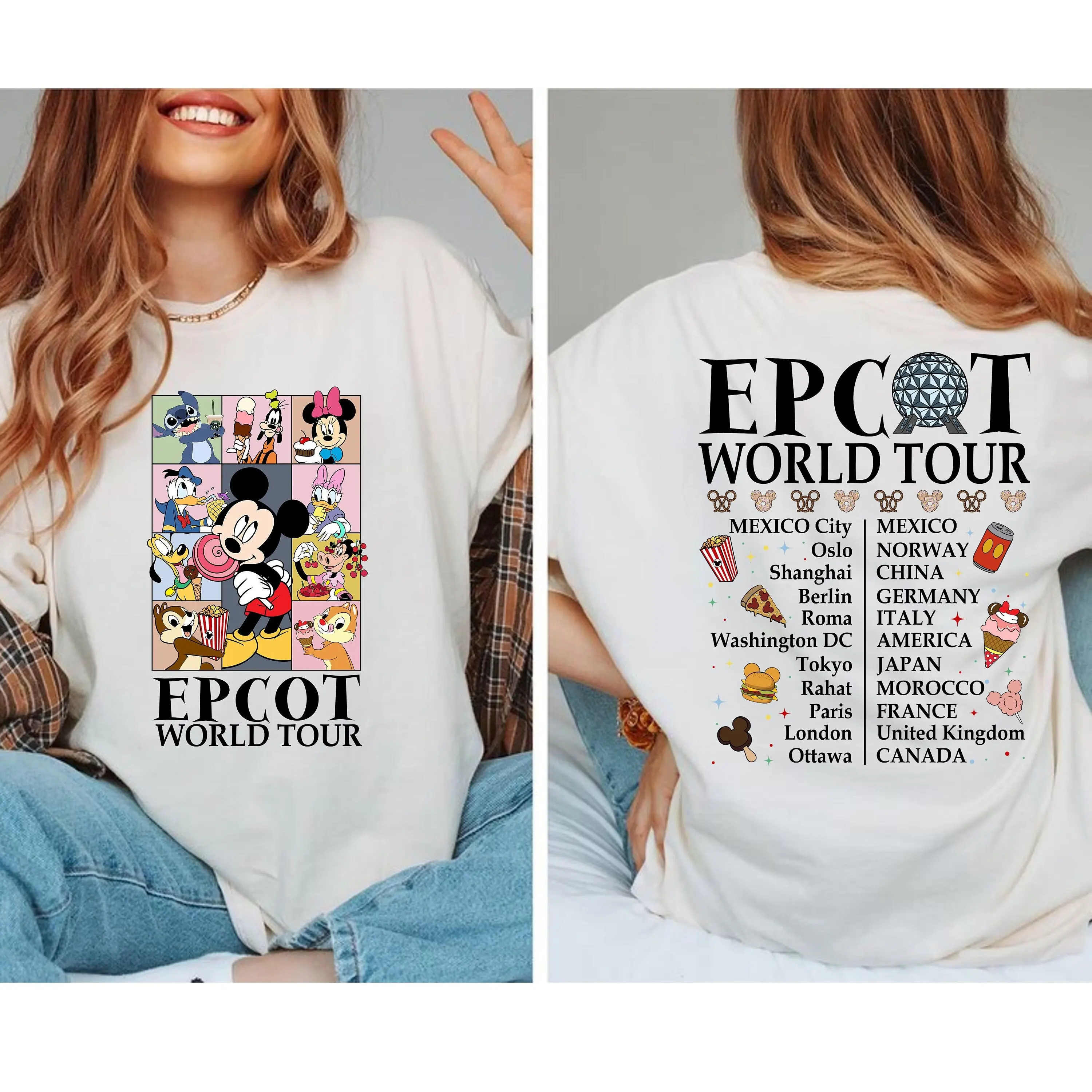 Epcot World Tour Cotton Classic Men Women T-shirt Luxury Brand Short Sleeve Tshirt Child Tee Boy Girl Tops Big Size Tops