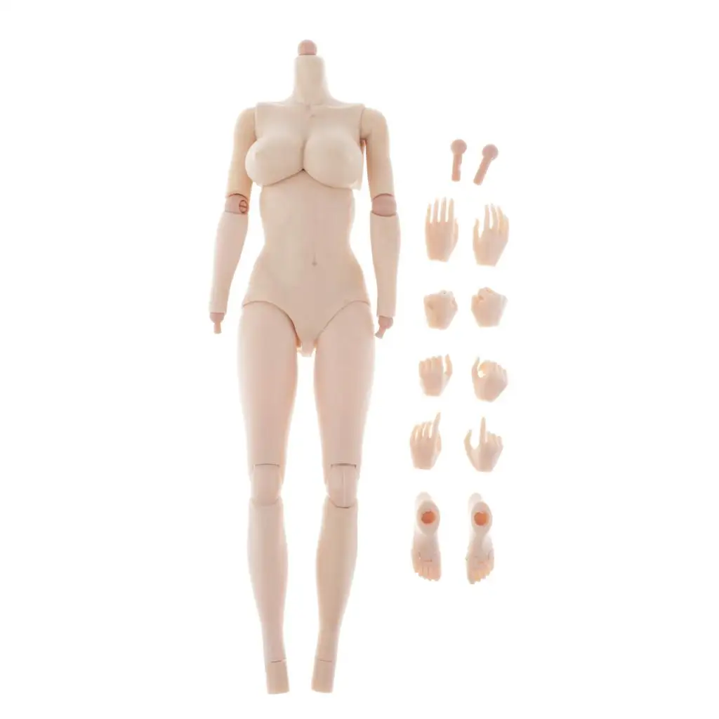 1/6 Female Figure Seamless Nude Body Detachable Hands Feet Soldier Model Toy for Customization and Head Sculpt Display