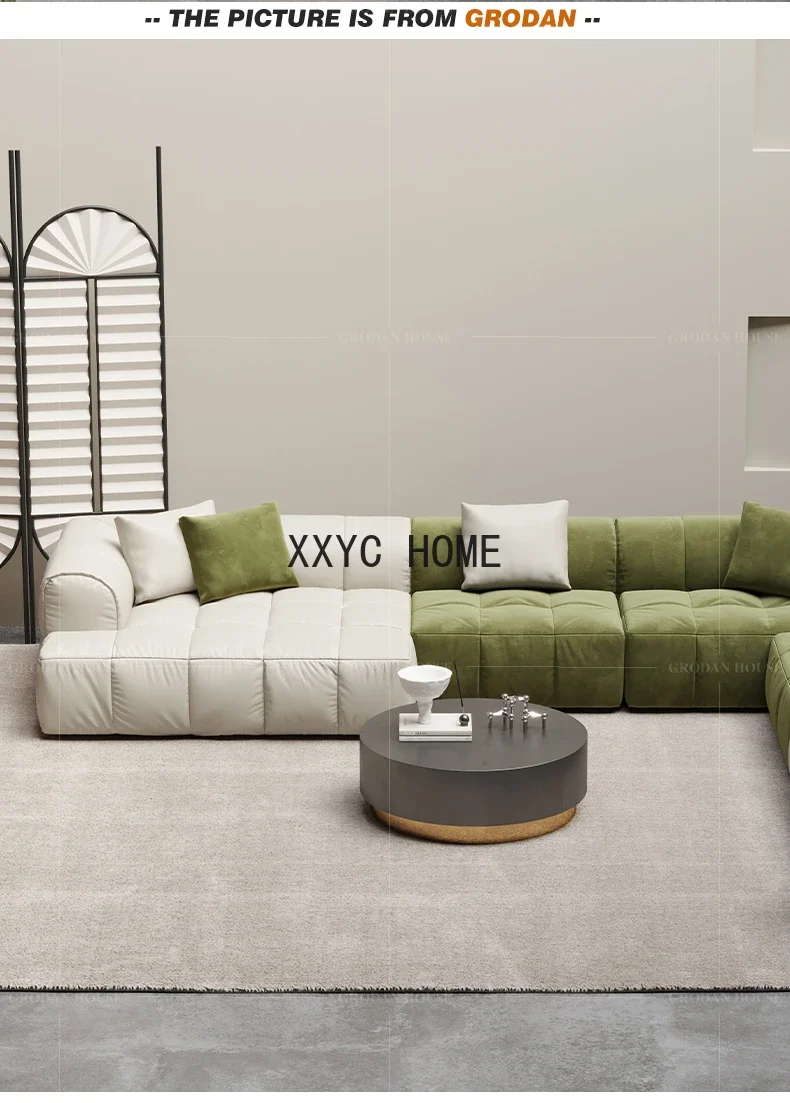 Tofu Block Imperial Concubine Corner Full Leather First Layer Cowhide Living Room Sofa image 3