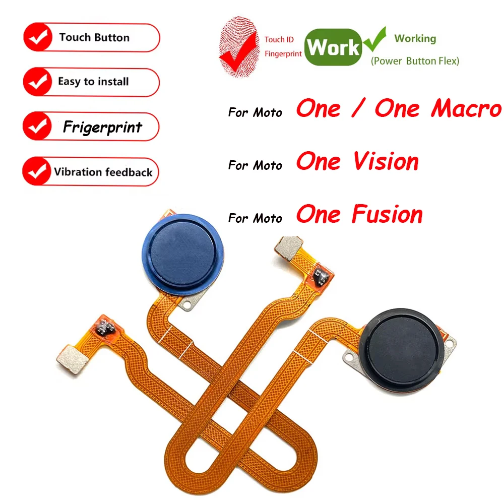 

Home Button FingerPrint Touch ID Sensor Flex Cable Ribbon Replacement Parts For Moto One Vision One Macro Action