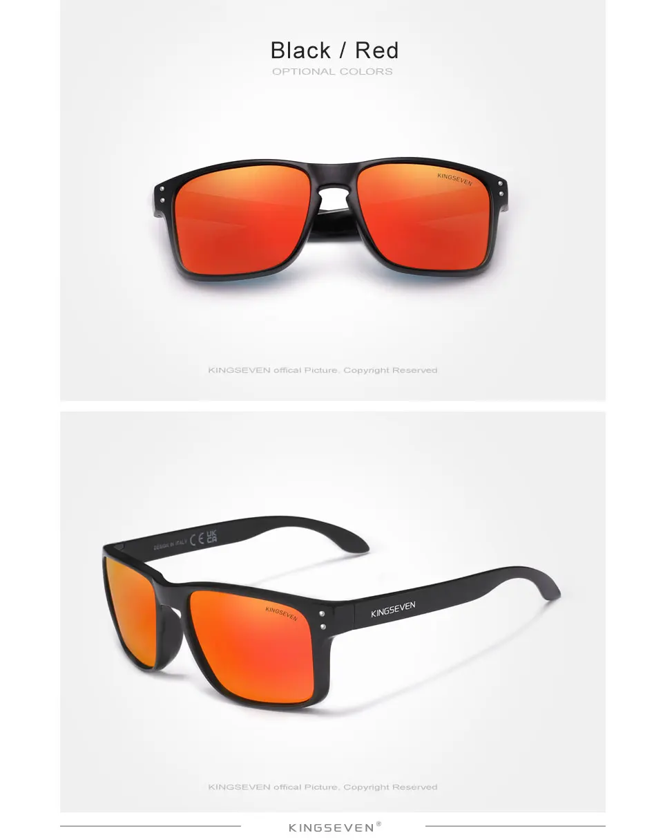 KINGSEVEN Marke Platz Retro TR90 Polarisierte Sonnenbrille Frauen Männer Carbon Faser Muster Design Outdoor Sport Brillen – Detail 9