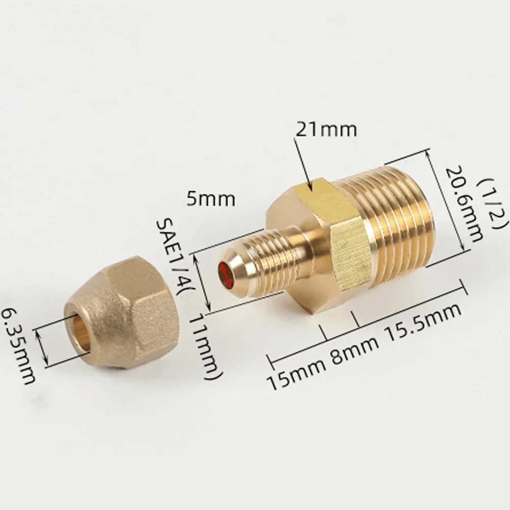 NIBCO PC9635、1/5.1 cm OD (外径) プレス x SAE フレア銅継手 1個 1/8インチ NPT オス x 5/40.6 cm SAE-スタンダード 【シルバー】 👟 フレア