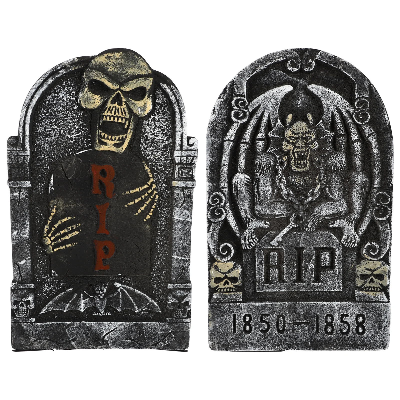 

2 Pcs Halloween Tombstone Haunted House Prop Decoration Party Supplies Props Realistic Tombstones Foam Ghost