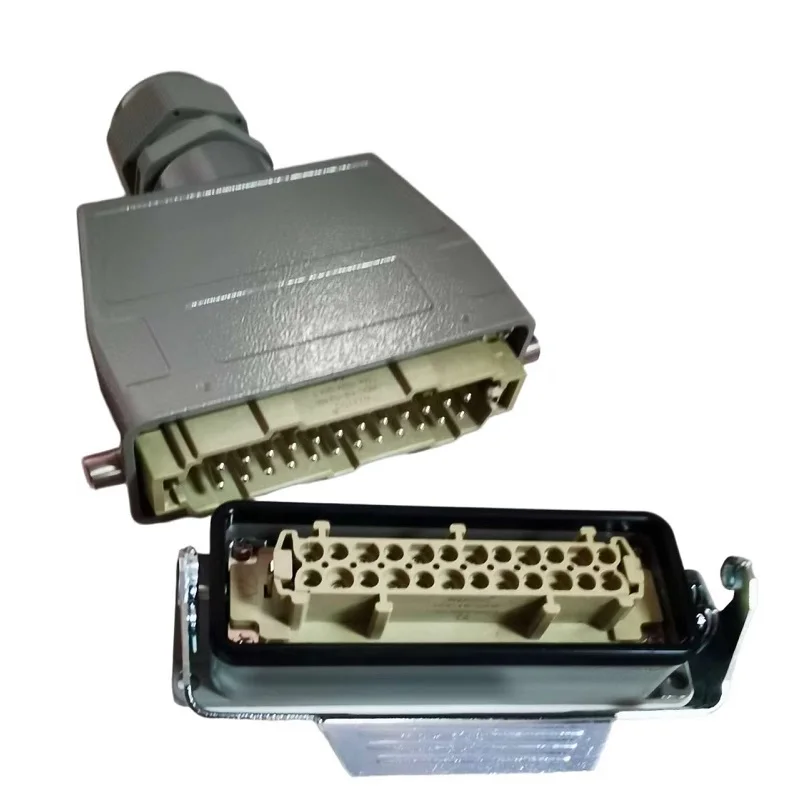 24 pins HDC-HE-024 heavy duty connector waterproof aviation industrial plug and socket single locking latch 16A 500V