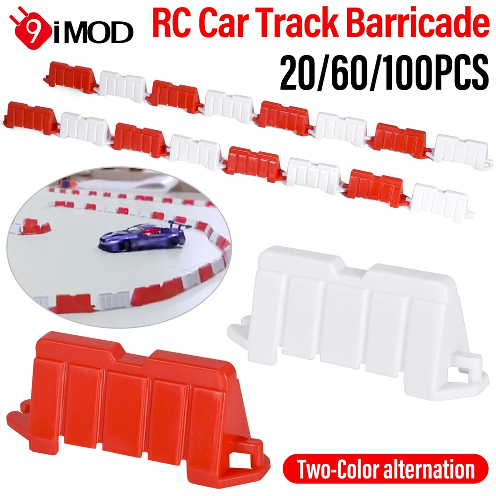 9IMOD-Barrière de circulation pour voiture RC, 20/60/100 pièces, pour créer des pistes de course réalistes