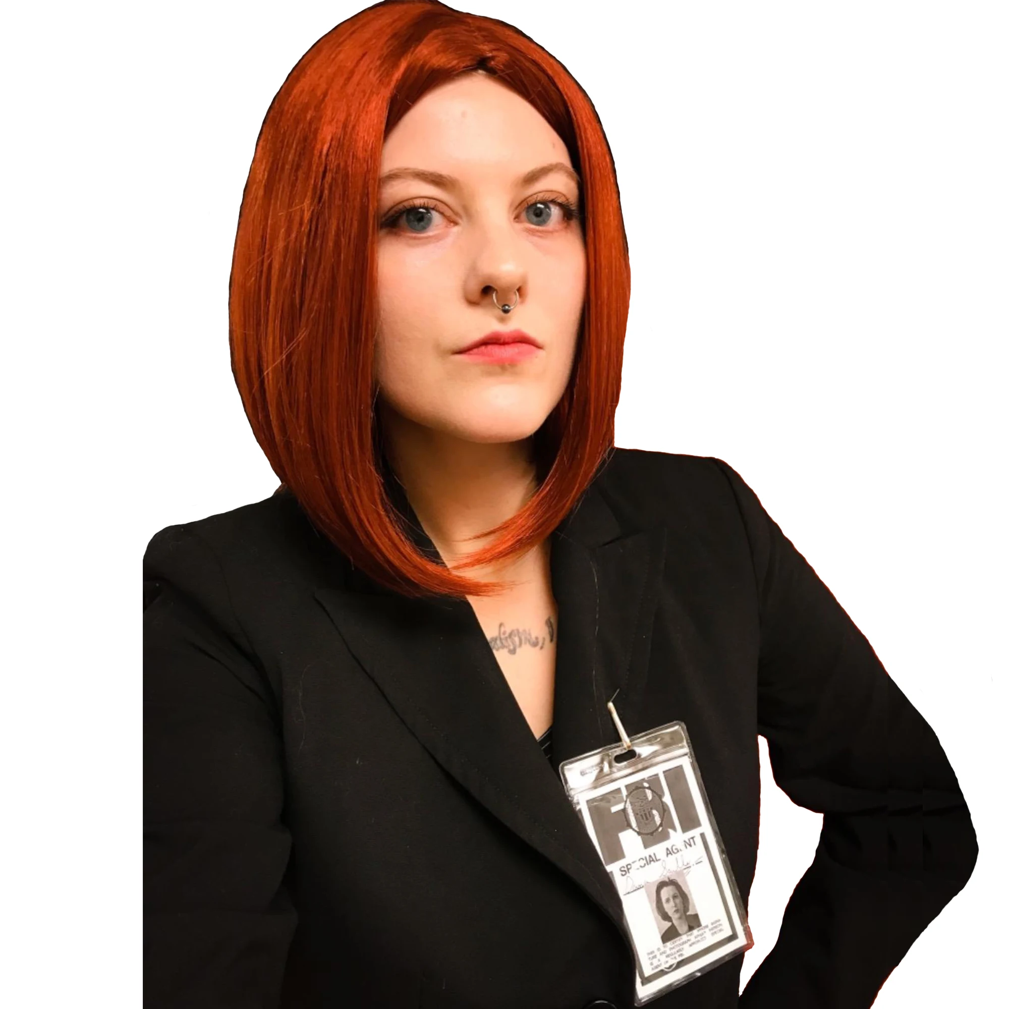 Aiyee Synthetic Ginger Reddish Wigs for Women Shoulder Length Colored Cosplay Short Straight Hair Middle Part Copper Red Bob Wig